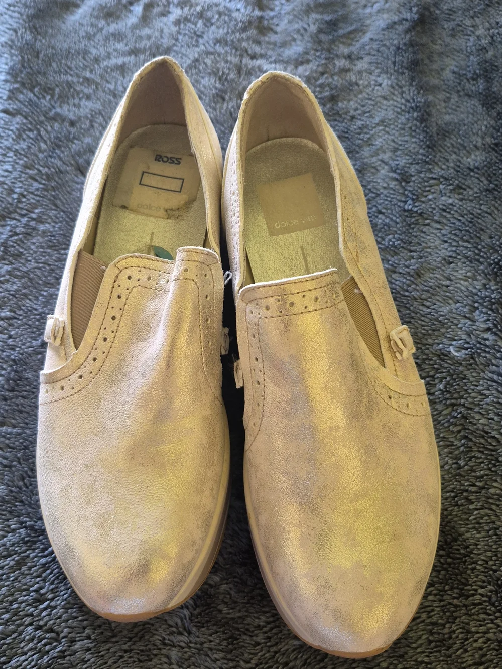 Dolce Vita Metallic Cream Platform Slip-On Shoes